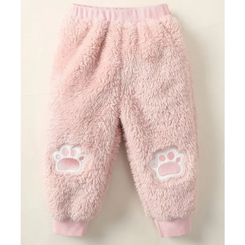 0-3Years Baby Girl Clothes Set Cute Bear O-neck Long Sleeve Top+Thick Pants Autumn&Winter Warm Clothing Outfit for Toddler Girl