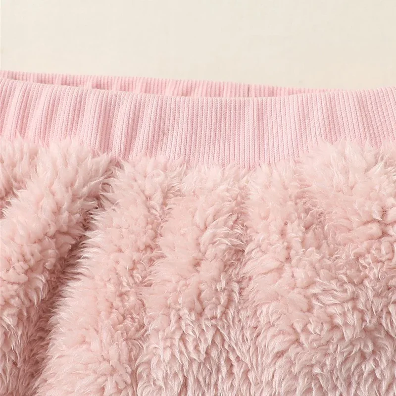 0-3Years Baby Girl Clothes Set Cute Bear O-neck Long Sleeve Top+Thick Pants Autumn&Winter Warm Clothing Outfit for Toddler Girl