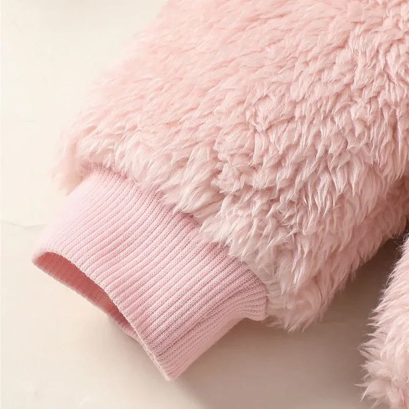 0-3Years Baby Girl Clothes Set Cute Bear O-neck Long Sleeve Top+Thick Pants Autumn&Winter Warm Clothing Outfit for Toddler Girl