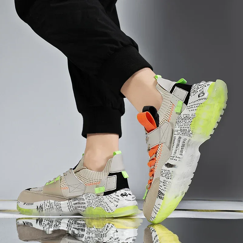 Thick-soled Lightweight Mesh Breathable Male Shoe 2023 Autumn New Mens Casual Shoes Fashionable Comfortable Outdoor Man Sneakers