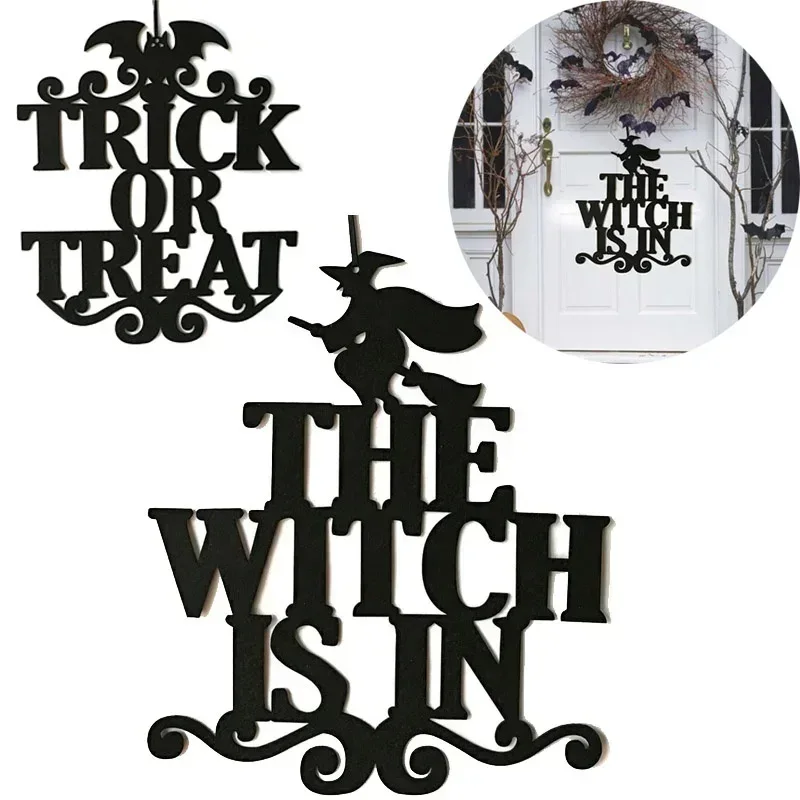 Creative Halloween Party Home Decoration Halloween Door Decoration Witches Hanging Signs Doors Hanging Decorations for Halloween