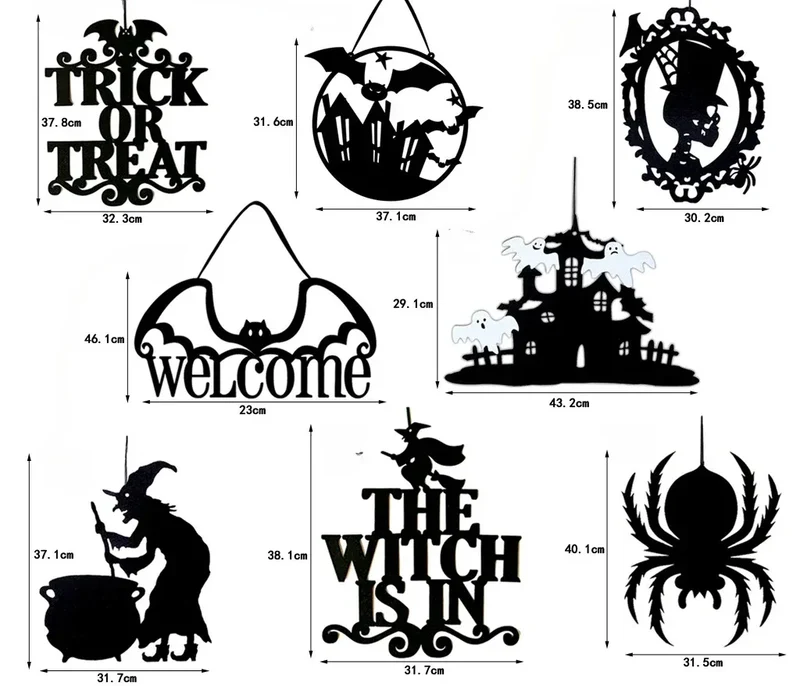 Creative Halloween Party Home Decoration Halloween Door Decoration Witches Hanging Signs Doors Hanging Decorations for Halloween