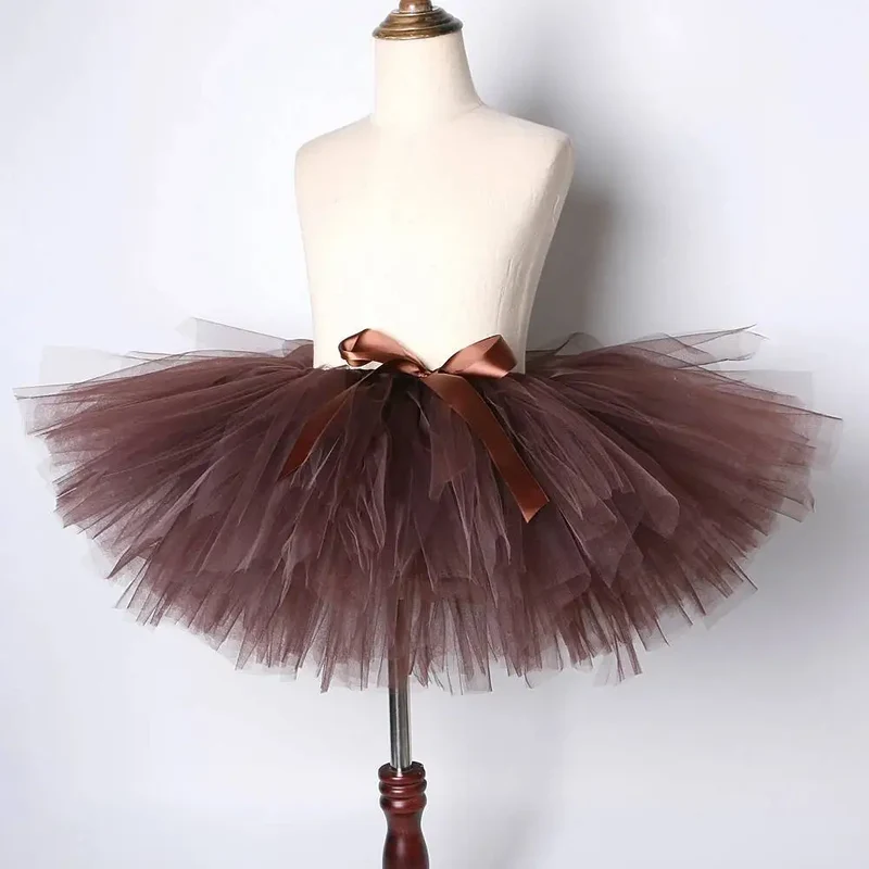 Brown Bear Tutu Skirt Outfit for Baby Girls Christmas Halloween Costumes Children Animal Skirts Girl Birthday Dance Tutus 0-14Y