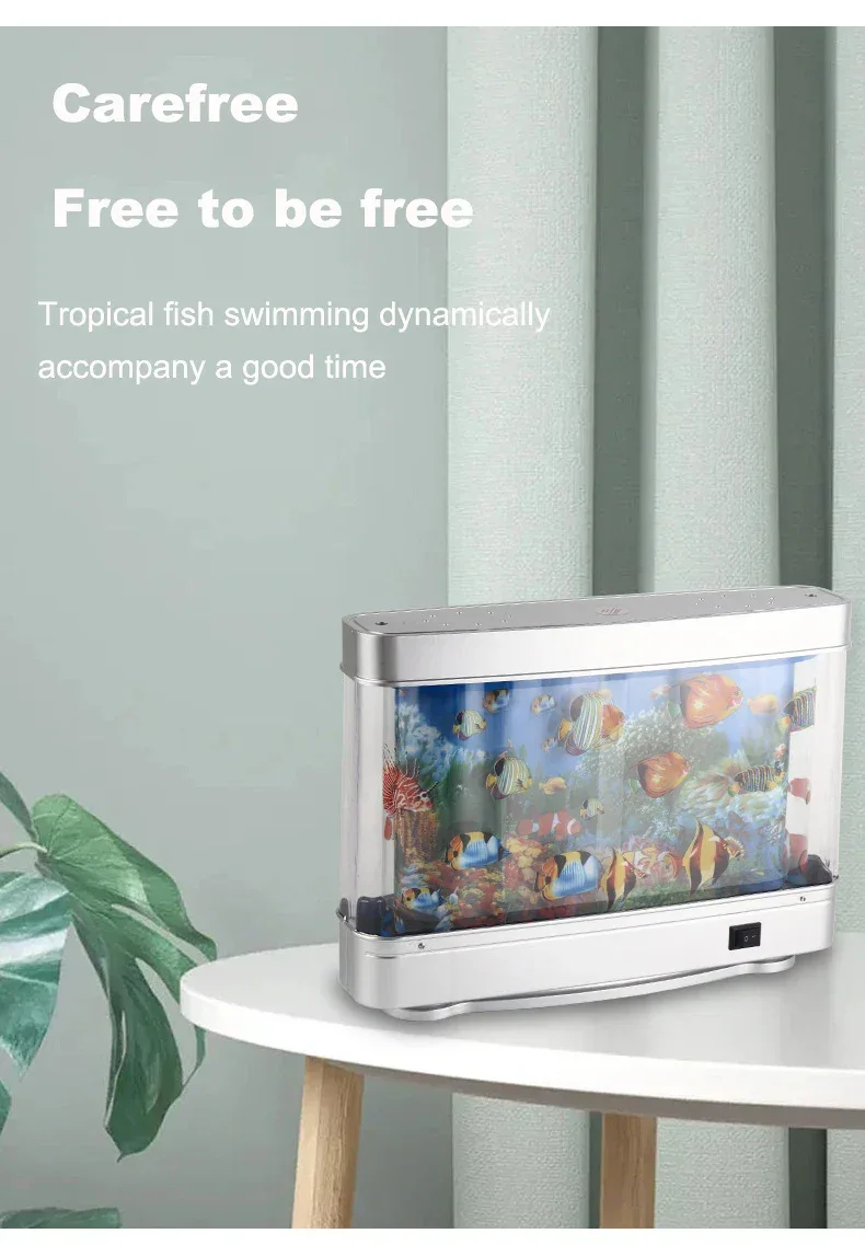 Artificial Tropical Fish Tank Lamps Aquarium Decor Virtual Ocean in Motion Night Light For Children Halloween Christmas Gift Toy