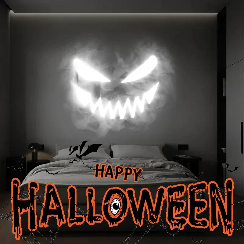 Halloween USB Projector Light Skull NightLight Ghost LED Lamp 360Degree Rotating Switchable Pattern Design Dark & Night Ambiance