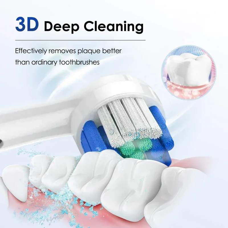 Smart Rotating Electric Toothbrush Rechargeable Rotary Toothbrush with 4 Soft Replacement Heads for Adults