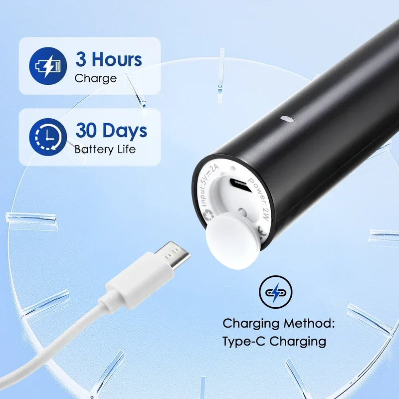 Smart Rotating Electric Toothbrush Rechargeable Rotary Toothbrush with 4 Soft Replacement Heads for Adults
