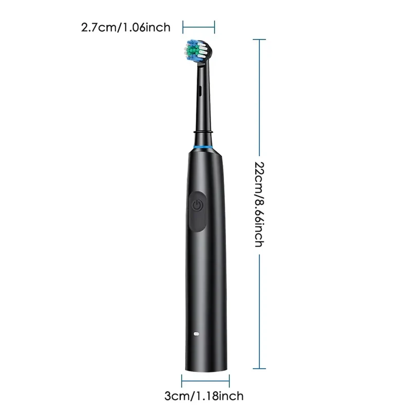 Smart Rotating Electric Toothbrush Rechargeable Rotary Toothbrush with 4 Soft Replacement Heads for Adults