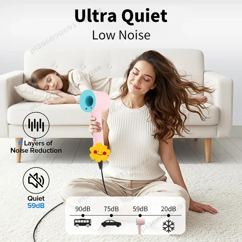 1600W Professinal Leafless Hair Dryer Negative Ion Hair Care Hairdryer Home Powerful Blow dryer Styling Toos Gift For Women