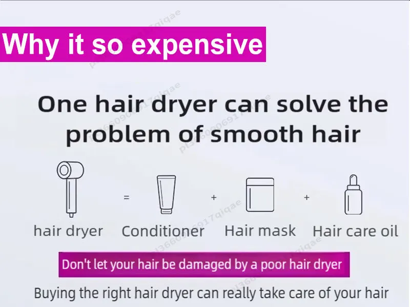 1600W Professinal Leafless Hair Dryer Negative Ion Hair Care Hairdryer Home Powerful Blow dryer Styling Toos Gift For Women
