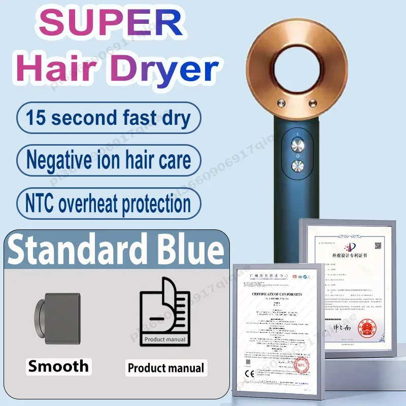 1600W Professinal Leafless Hair Dryer Negative Ion Hair Care Hairdryer Home Powerful Blow dryer Styling Toos Gift For Women