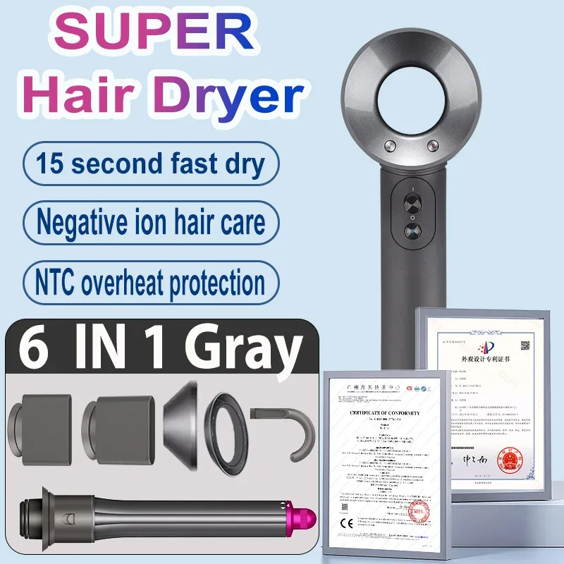 1600W Professinal Leafless Hair Dryer Negative Ion Hair Care Hairdryer Home Powerful Blow dryer Styling Toos Gift For Women
