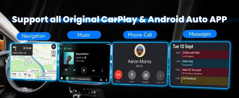 Carplay Android Auto Wireless Adapter 2 in 1 Carplay Adapter for OEM Car Stereo with USB Plug and Play Wired To Wireless