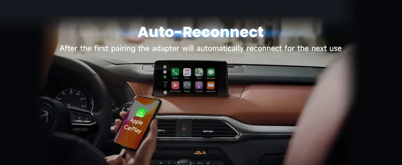 Carplay Android Auto Wireless Adapter 2 in 1 Carplay Adapter for OEM Car Stereo with USB Plug and Play Wired To Wireless