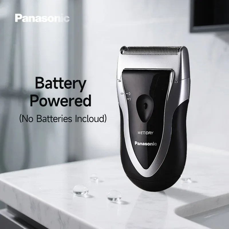 Panasonic Electric Razor For Men, Battery-Operated Travel Shaver, Cordless Wet Dry Lightweight Shaver with Ergonomic Grip