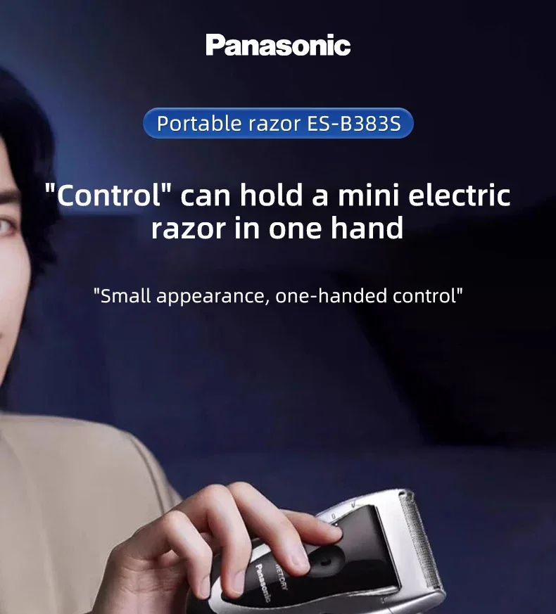 Panasonic Electric Razor For Men, Battery-Operated Travel Shaver, Cordless Wet Dry Lightweight Shaver with Ergonomic Grip
