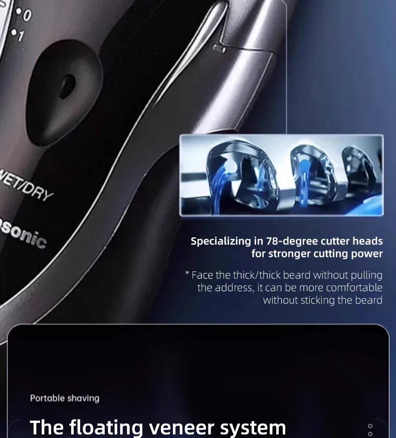Panasonic Electric Razor For Men, Battery-Operated Travel Shaver, Cordless Wet Dry Lightweight Shaver with Ergonomic Grip