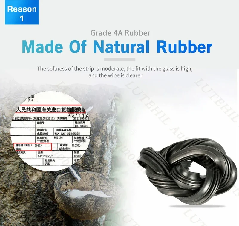 Car Vehicle Insert Rubber strip Wiper Blade (Refill) 6mm Soft 14" 16" 17" 18" 19" 20" 21" 22" 24" 26" 28" 1pcs Accessorie