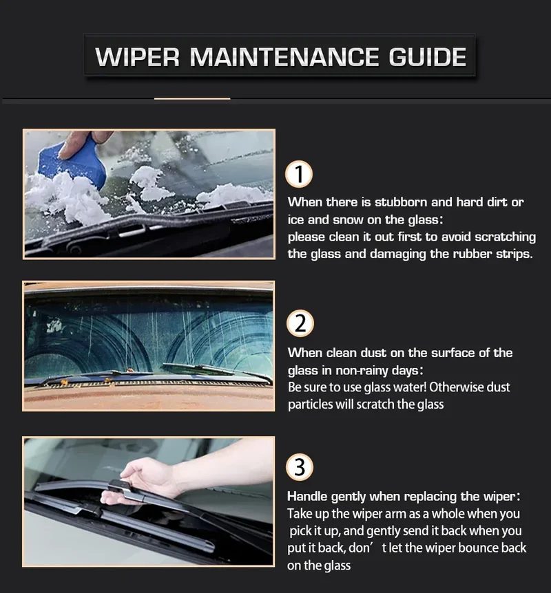 Car Vehicle Insert Rubber strip Wiper Blade (Refill) 6mm Soft 14" 16" 17" 18" 19" 20" 21" 22" 24" 26" 28" 1pcs Accessorie