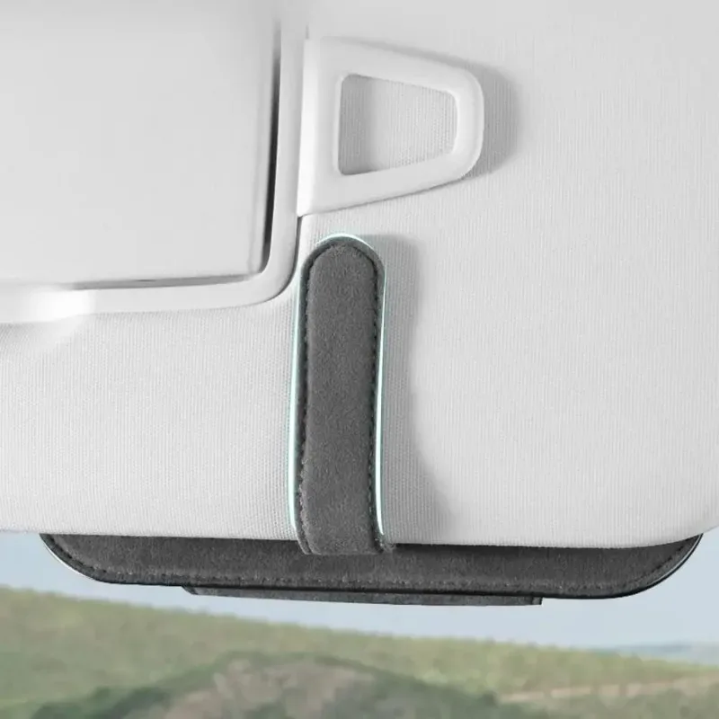 Car Storage Tools Sun Visor Glasses Holder Multi-functional Wear-Resistant Auto Sunglasses Holder Cowhide Car Storage Box