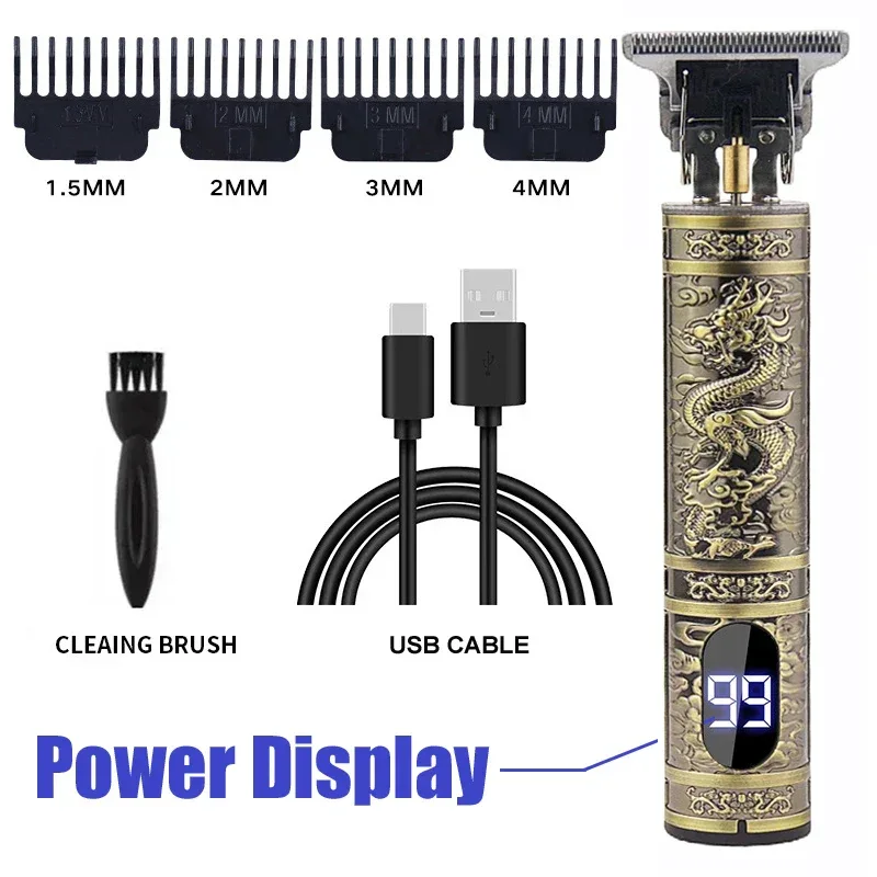 Electric Hair Clipper Vintage T9 For Mens Rechargeable Man Shaver Trimmer Machine For Men's Barber Professional Boyfriend Gift