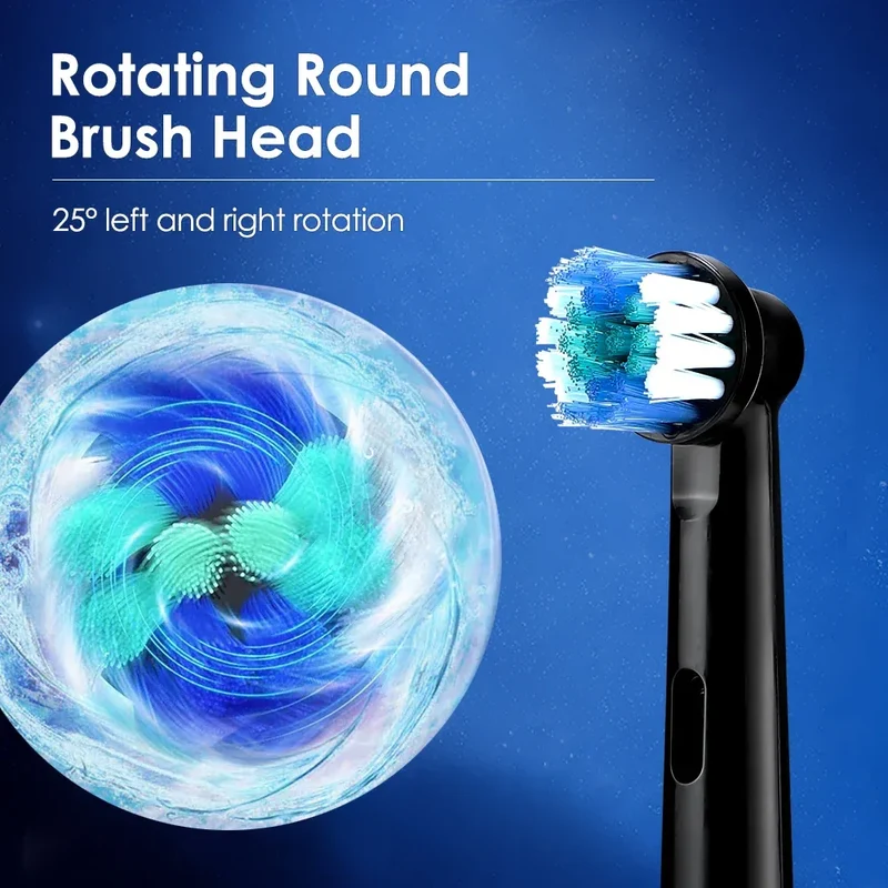 Rotary Electric Toothbrush Rechargeable 5 Modes Sonic Vibration Tooth Brush Adults Rotating Toothbrushes Teeth Cleaner 4 Heads