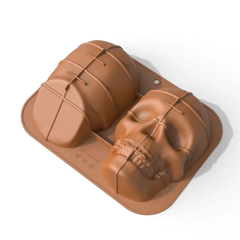 3D Skull Baking Cake Mold for Halloween ,Ice mold,Food Grade Silicone DIY Large Skull Cake Pan,Halloween Decor Birthday Party