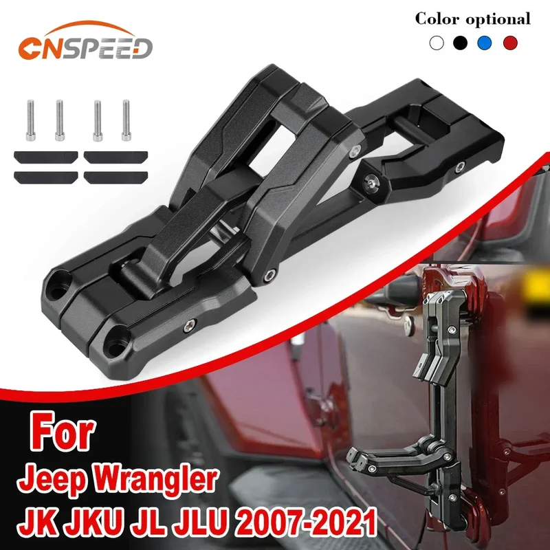 for Jeep Wrangler JK JKU JL JLU 2007-2021 Aluminum Car Folding Stepping Ladder Door Hinge Step Heavy Duty Footboard Foldable