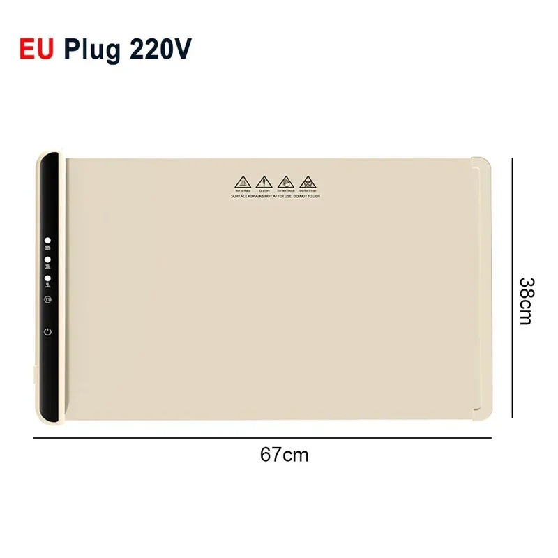 Electric Warming Tray Foldable Food Warmer Mat with 3 Tem Setting Fast Full Surface Heating Portable Electric Food Warming Tray