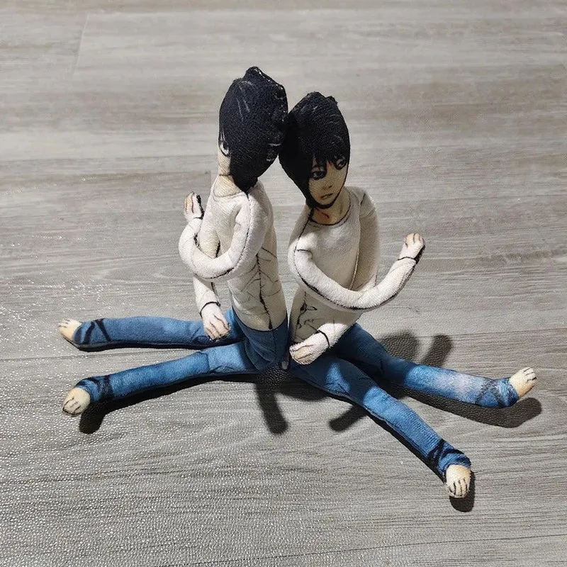 Anime Death Note L.Lawliet Cosplay Doll Plush Stuffed Dolls Abstract Joint Flexible Room Decoration Halloween Mascot Soft Props