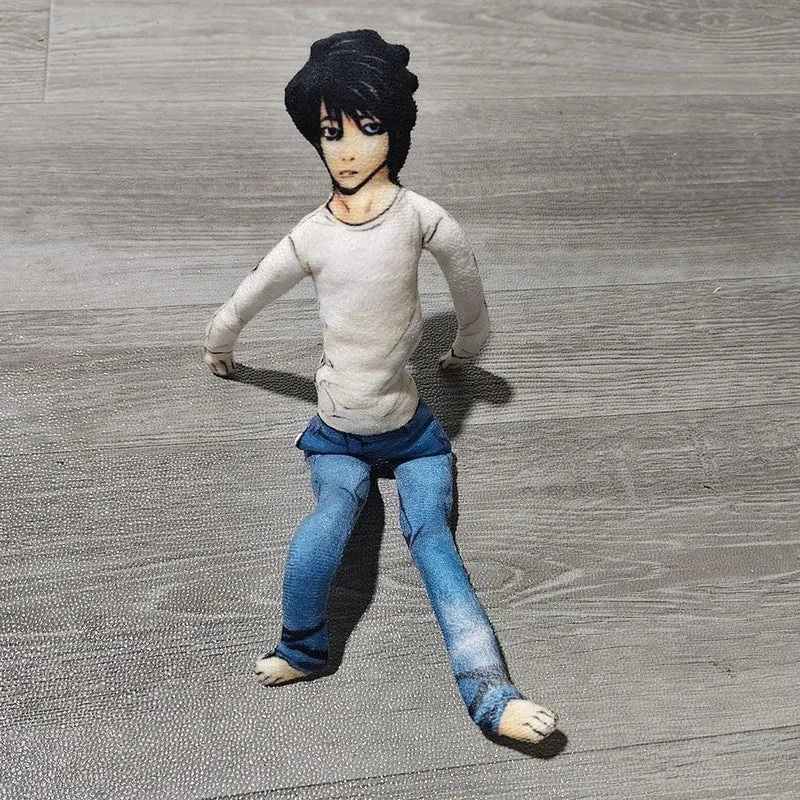 Anime Death Note L.Lawliet Cosplay Doll Plush Stuffed Dolls Abstract Joint Flexible Room Decoration Halloween Mascot Soft Props