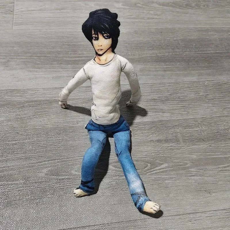 Anime Death Note L.Lawliet Cosplay Doll Plush Stuffed Dolls Abstract Joint Flexible Room Decoration Halloween Mascot Soft Props