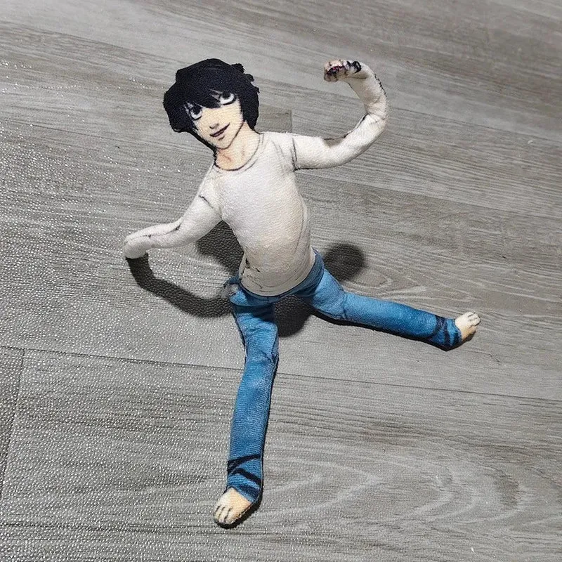 Anime Death Note L.Lawliet Cosplay Doll Plush Stuffed Dolls Abstract Joint Flexible Room Decoration Halloween Mascot Soft Props