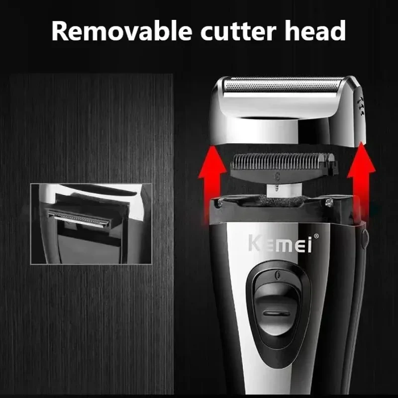 KM-9038 Powerful Rechargeable Shaver for Men Foil Electric Shaver Beard Head Shaving Electric Razor Facial USB with Extra Mesh
