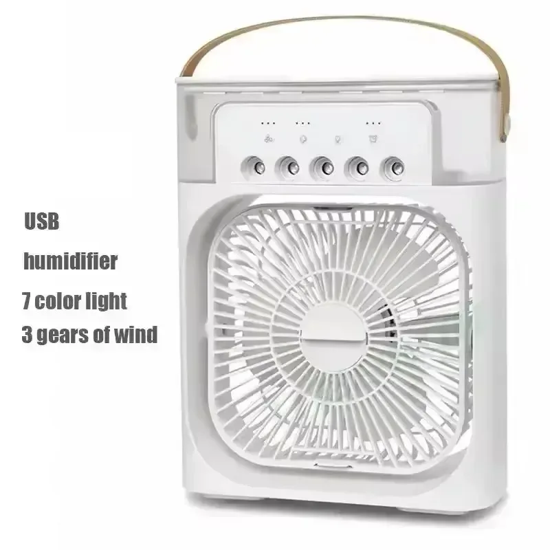 Fan Portable Air Cooler Conditioner Humidifier with 500mL Water Tank Quite Mist Water Spray Fan for Home Room Camping Car Office