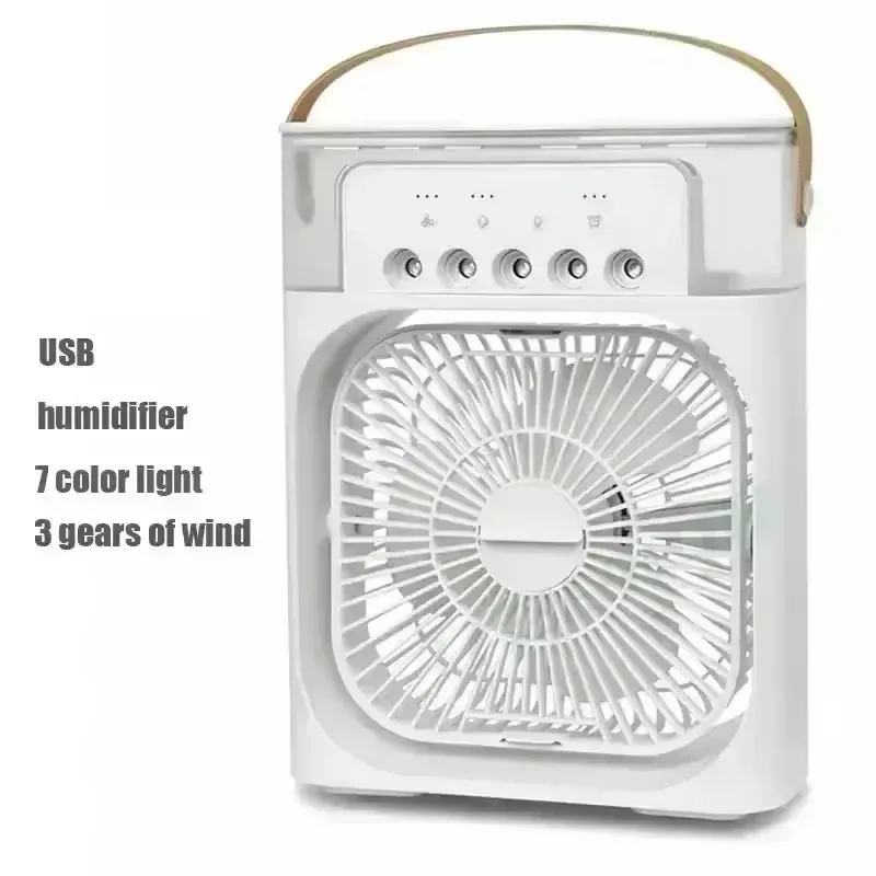 Fan Portable Air Cooler Conditioner Humidifier with 500mL Water Tank Quite Mist Water Spray Fan for Home Room Camping Car Office