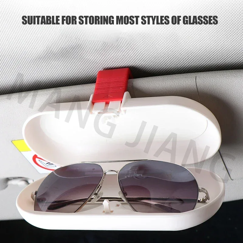 Car Glasses Card Ticket Holder Sunglasses Box Case Multifunctional Sun Visor Clip Creative Storage Fastener Interior Accessories
