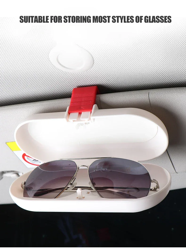 Car Glasses Card Ticket Holder Sunglasses Box Case Multifunctional Sun Visor Clip Creative Storage Fastener Interior Accessories