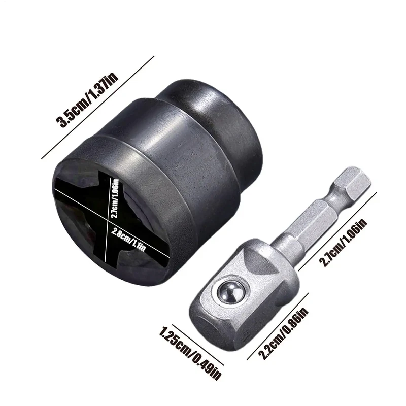 Universal Scissor Car Jack Adapter Rv Stabilizer Jack Drill Adapter Car Disassemble Tool Steel Ball Joint Rod Impact Wrench Tool