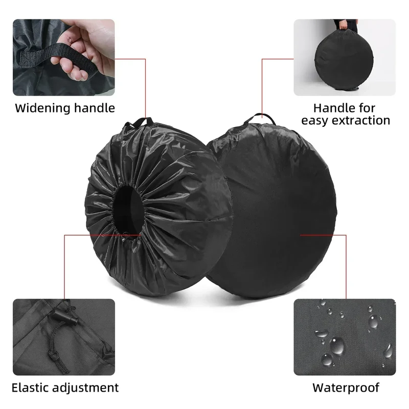 Car Spare Tire Cover Sunscreen Tire Bag Dustproof Protective Film Cloth Waterproof Spare Tire Wheel Bag Tyre Spare Storage Cover