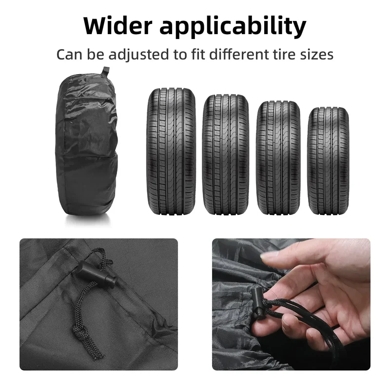 Car Spare Tire Cover Sunscreen Tire Bag Dustproof Protective Film Cloth Waterproof Spare Tire Wheel Bag Tyre Spare Storage Cover
