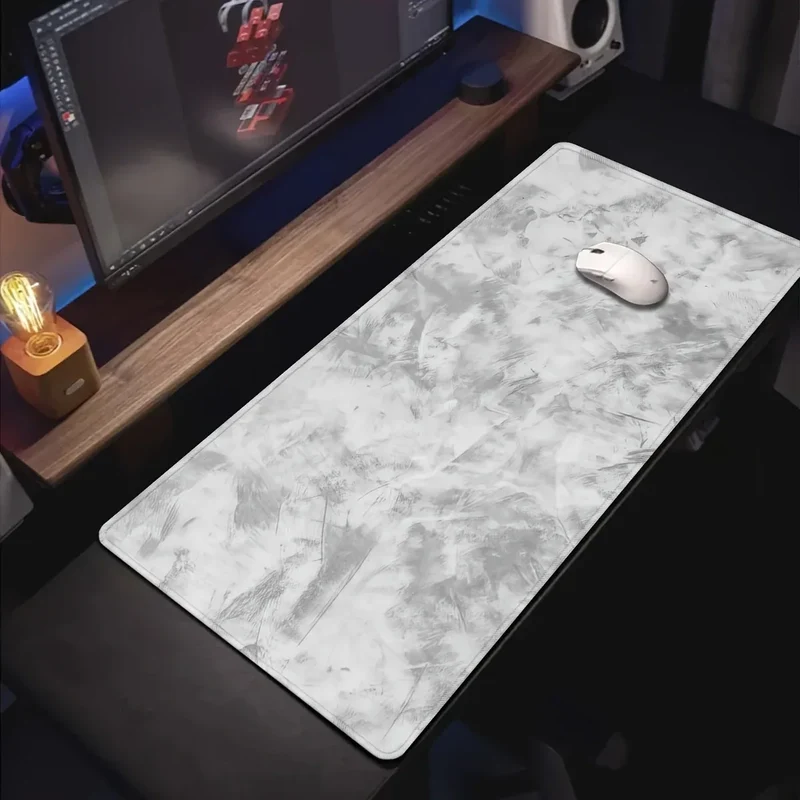 Sleek Grey - Toned Desk Mat: Non - Slip PC Accessory for Gaming & Office, Large - sized with a Minimalist Design