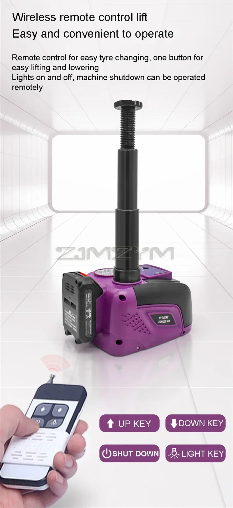 12V 5Ton 150W Rated Power Car Electric Tire Lifting Car Wireless Jacks Wrench Hydraulic Car Floor Jack with Remote control