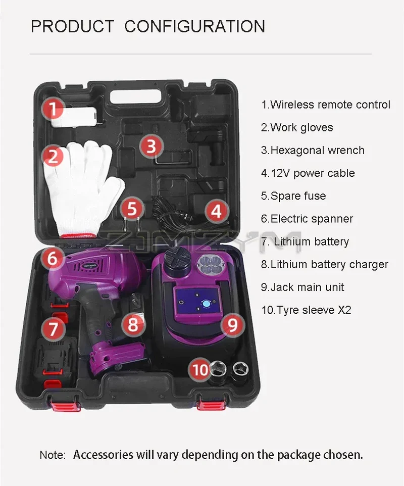 12V 5Ton 150W Rated Power Car Electric Tire Lifting Car Wireless Jacks Wrench Hydraulic Car Floor Jack with Remote control