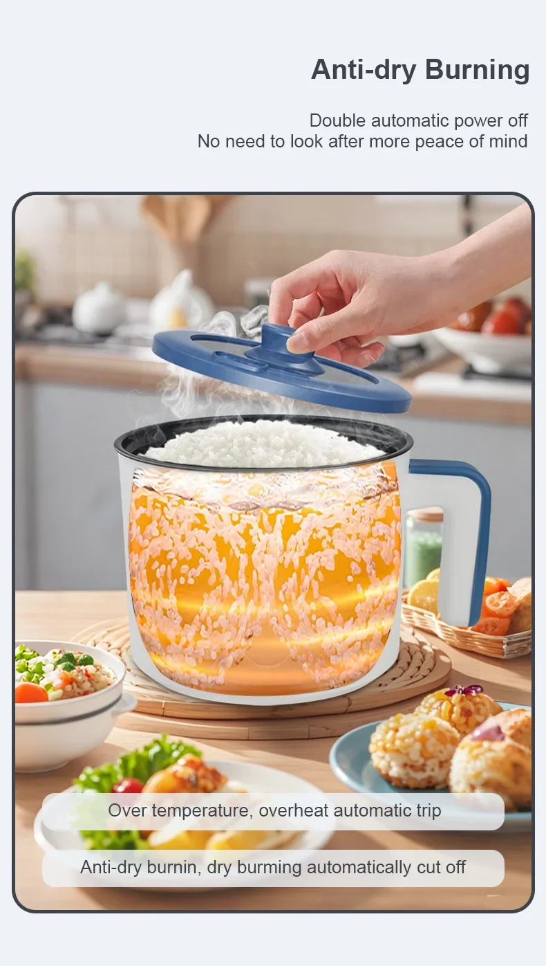 Electric Rice Cooker Single Double Layer Intelligent Automatic Home Mini Kitchen Cooker 220V/EU Plug MultiCooker Steamed Rice P