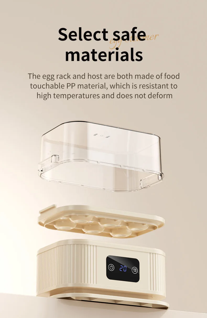 TINSOL Multifunctional Electric Egg Cooker Kitchen Breakfast Maker 200W High-Power Smart Egg Steamer with Timer Function