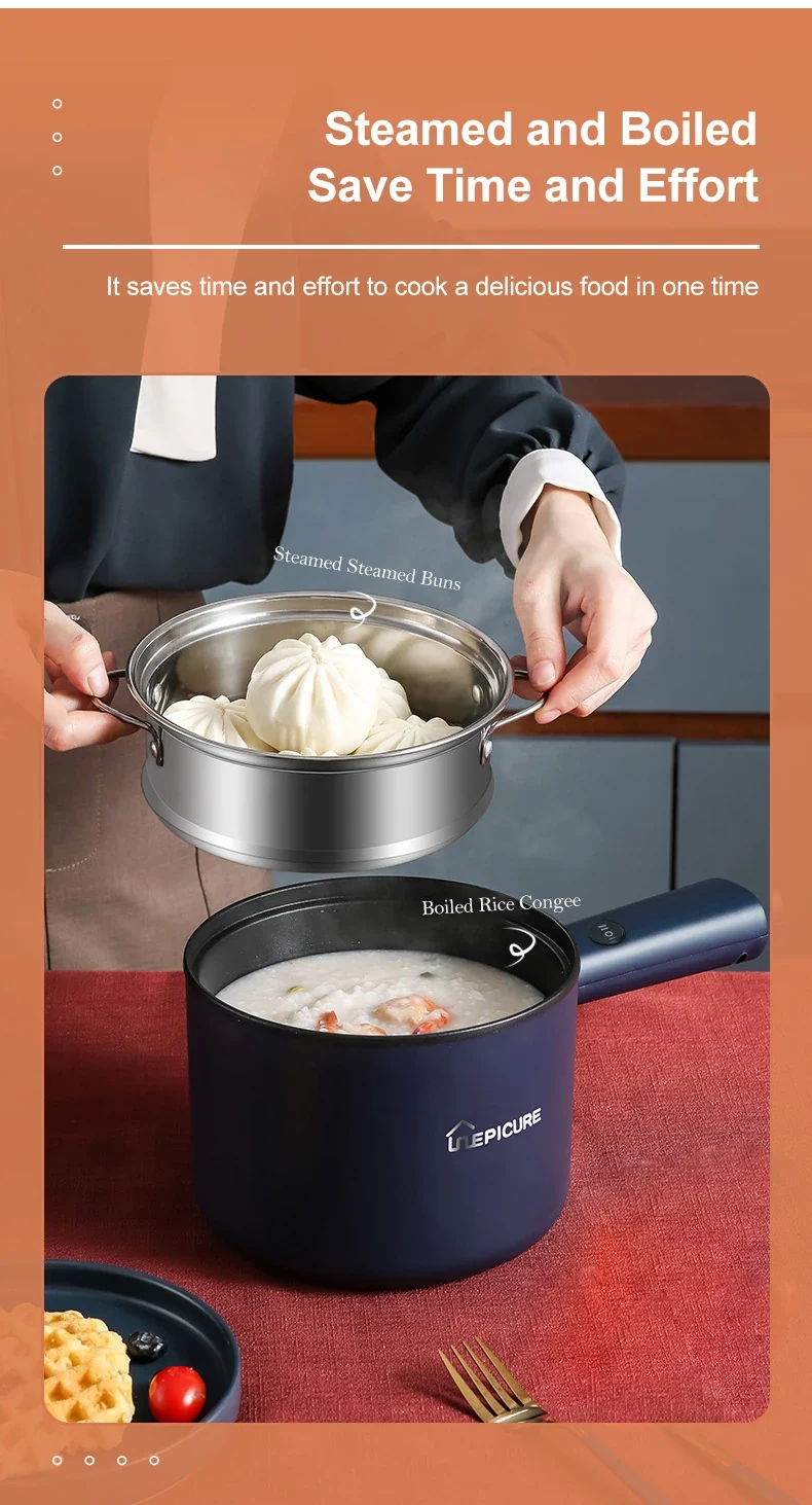 Multifunction Cooker Household Single/Double Layer Hot Pot Electric Rice Cooker Student Dormitory Mini Non-stick Pan Pots EU/US