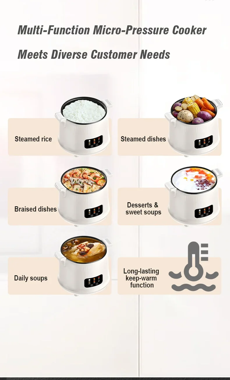 1.8L Micro Pressure Rice Cooker for 1-2 People, Multifunctional Household Hot Pot, Porridge, Soup, Electric Rice Cooker 220V