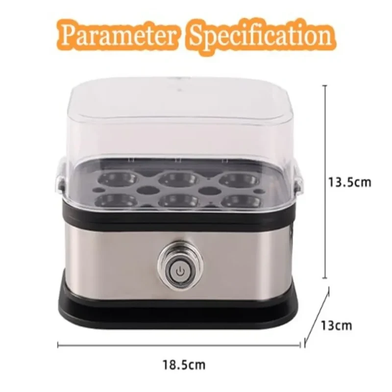 200W Power Eggs Boiler Space Saving Auto Shut-Off Smart Egg Cooker 6 Eggs Capacity Stainless Steel Rapid Egg Cooker2026new