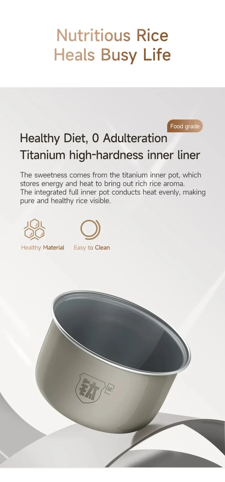 2.5L Electric Rice Cooker Titanium Liner for 2-3 People Mini MultiCooker Smart Steamed Rice Kitchen Machine 220V